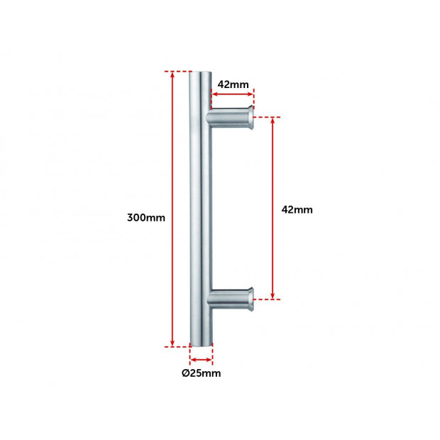 Round 300mm Push Pull Stainless Steel Door Handle Entrance Entry Image 10