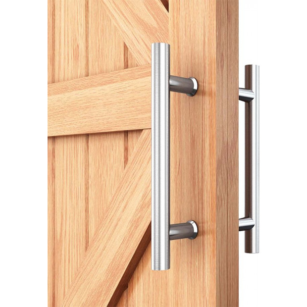 Round 300mm Push Pull Stainless Steel Door Handle Entrance Entry Image 6