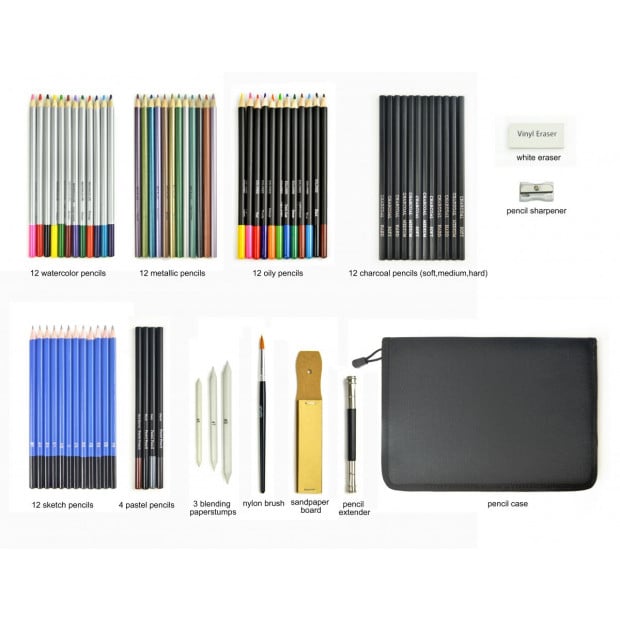 Art Sketch Pencils Oil Drawing Colouring Charcoal Pencil 72pcs/set Image 8
