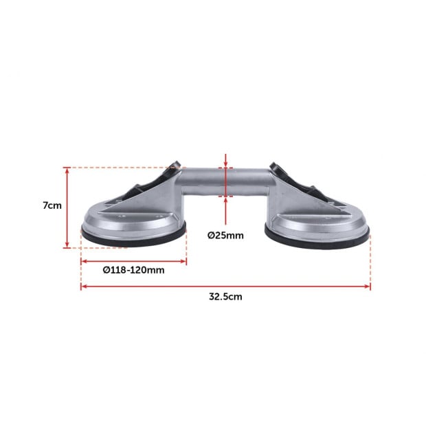 4 X Double Suction Glass Lifting Tool Vacuum Puller Lifter Aluminium Image 10