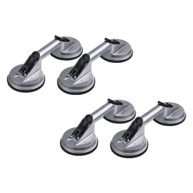 4 X Double Suction Glass Lifting Tool Vacuum Puller Lifter Aluminium Image 4