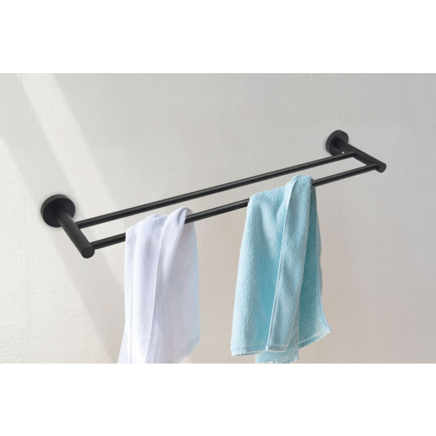 Single Classic Towel Bar Rail Electroplated Matte Black Finish