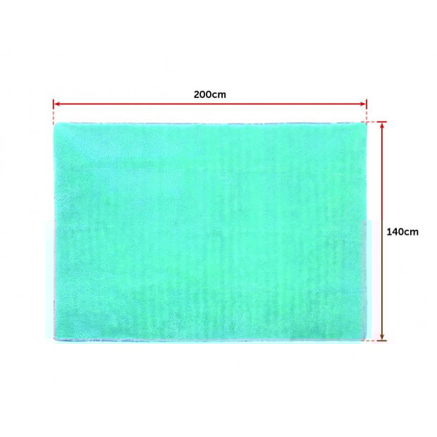 200x140cm Floor Rugs Large Shaggy Rug Area Mat - Turquoise Image 11