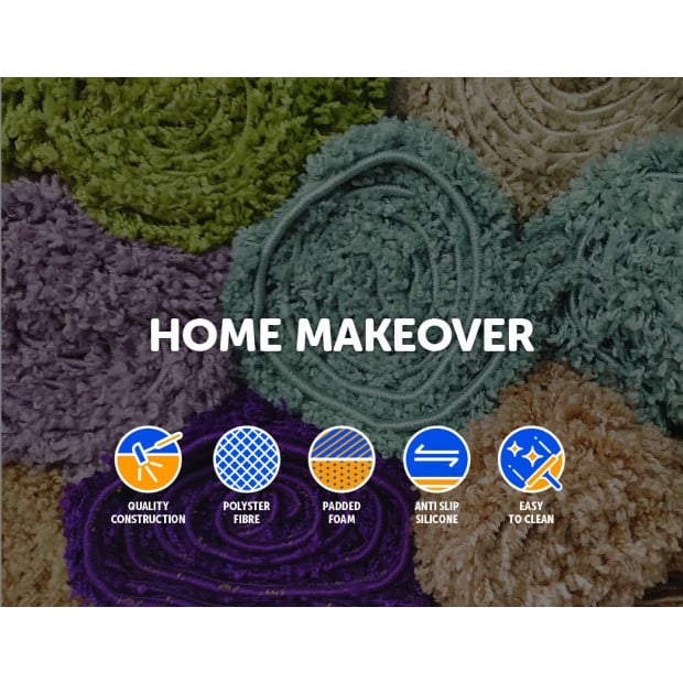 200x140cm Floor Rugs Large Shaggy Rug Area Mat - Turquoise Image 2
