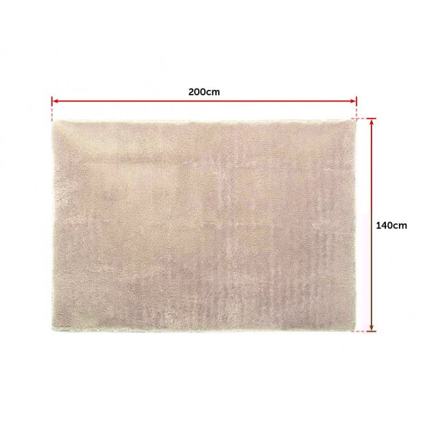 200x140cm Floor Rugs Large Shaggy Rug Area Mat - Beige Image 11