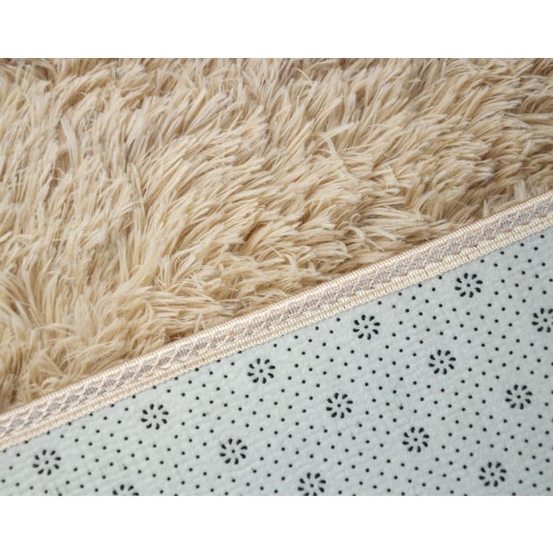 200x140cm Floor Rugs Large Shaggy Rug Area Mat - Beige Image 7