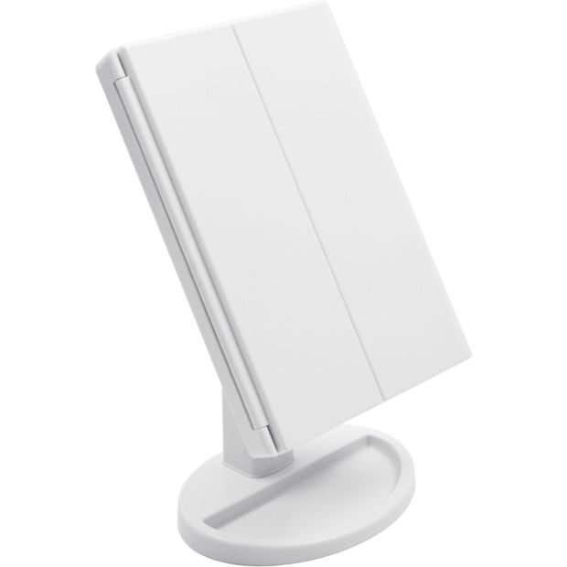 Makeup Mirror With Led Light Standing Mirror Magnifying Tri-fold Touch Image 7