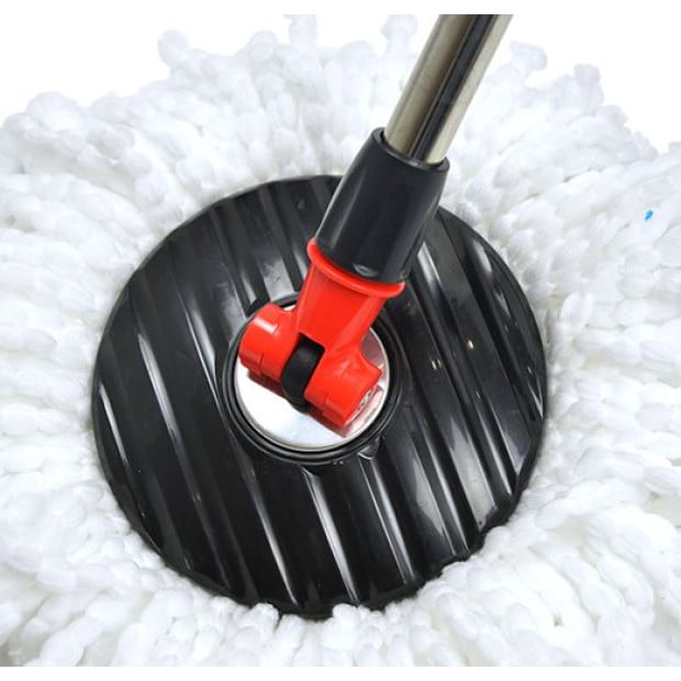 Spin Rotating Mop & Bucket Set With Wheels And 4 Microfibre Mop Heads Image 6
