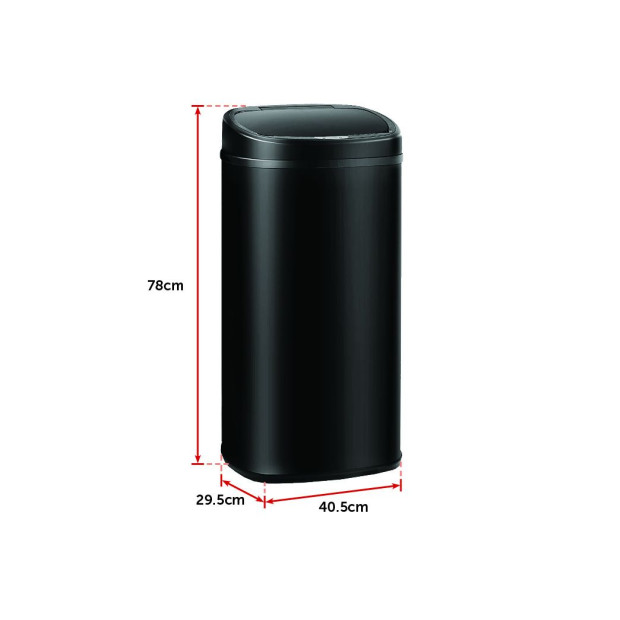 68l Motion Sensor Bin Automatic Stainless Steel - Black Image 8
