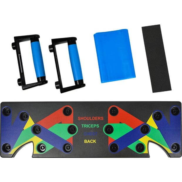 9 In 1 Push Up Board Yoga Bands Workout Gym Exercise Pushup Stand Image 4