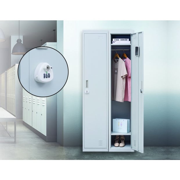 One-door Office Gym Shed Clothing Locker Cabinet w/3 combination lock Image 3