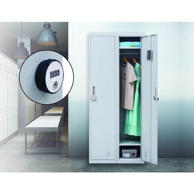 One-door Office Gym Shed Clothing Locker Cabinet w/4 combination lock Image 2