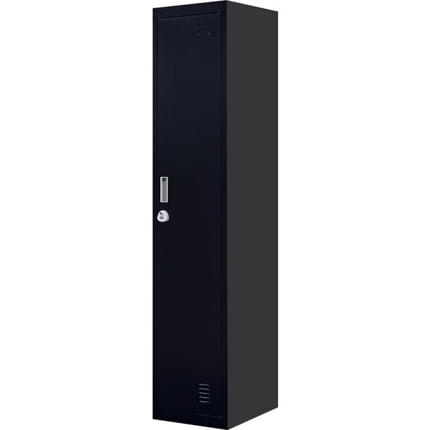 One-door Office Gym Shed Locker Cabinet w/3 combination lock - Black Image 6
