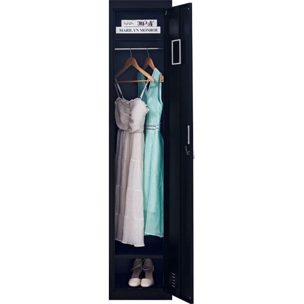 One-door Office Gym Shed Locker Cabinet w/3 combination lock - Black Image 8