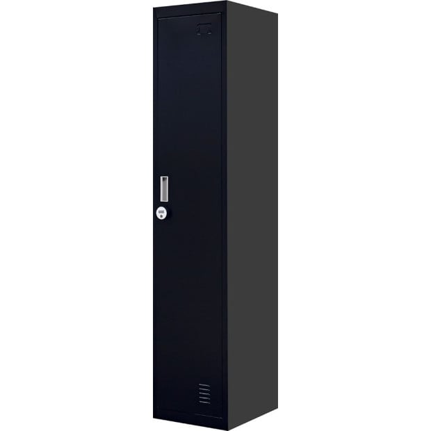 One-door Office Gym Shed Locker Cabinet w/4 combination lock - Black Image 5