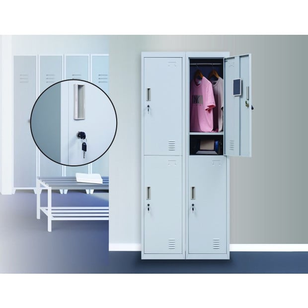 2-door Vertical Locker Storage Standard Grey Image 2