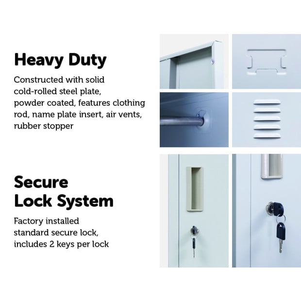 2-door Vertical Locker Storage Standard Grey Image 4