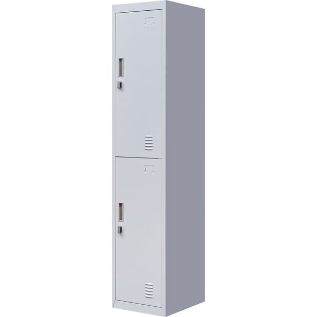 2-door Vertical Locker Storage w/Padlock Grey Image 5
