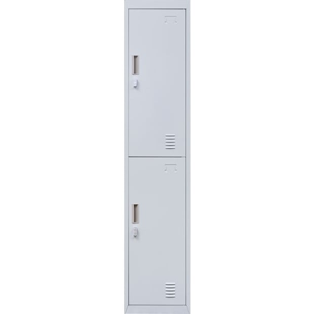 2-door Vertical Locker Storage w/Padlock Grey Image 6