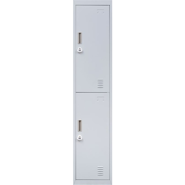 2-door Vertical Locker Storage w/3 combination Lock - Grey Image 6