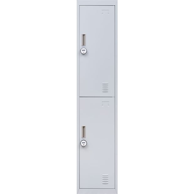 2-door Vertical Locker Storage w/4 digit combination lock - Grey Image 6
