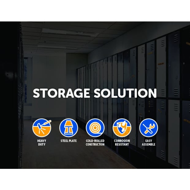 2-door Vertical Locker Storage Standard Black Image 3