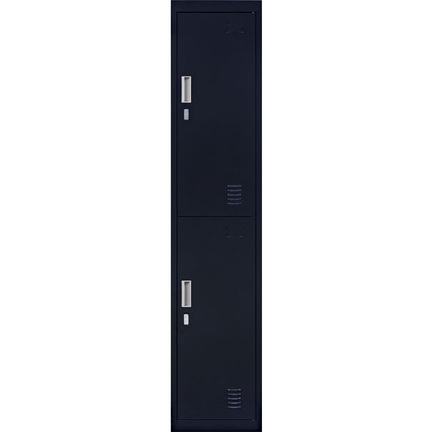 2-door Vertical Locker Storage w/Padlock Black Image 6