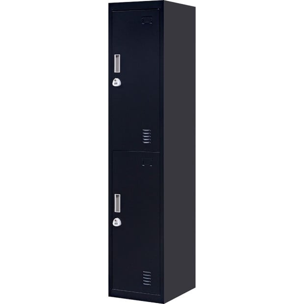 2-door Vertical Locker Storage w/3 combination lock Black Image 5
