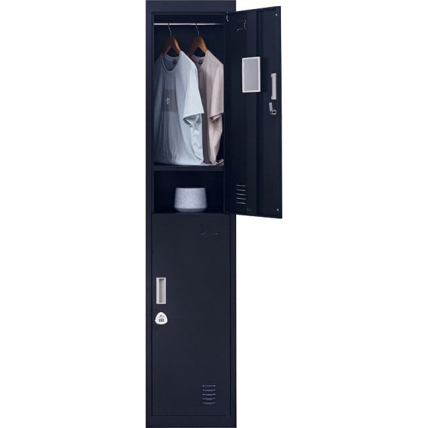 2-door Vertical Locker Storage w/3 combination lock Black Image 6