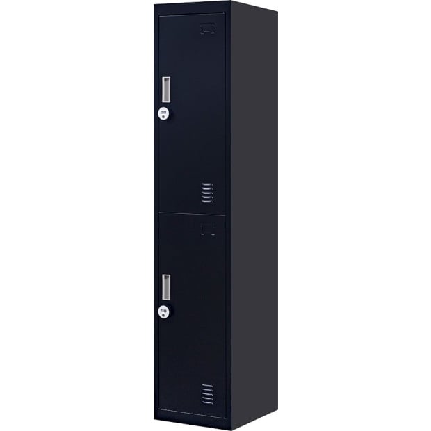 2-door Vertical Locker Storage w/4 combination Lock Black Image 5