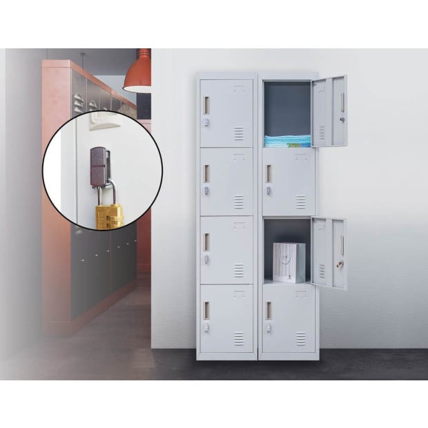4 Door Vertical Locker - Office/gym w/Padlock Image 2