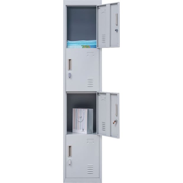 4 Door Vertical Locker - Office/gym w/Padlock Image 7