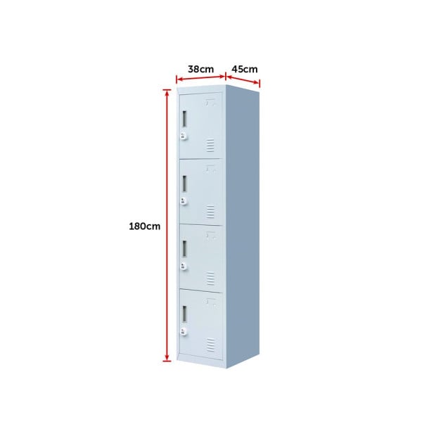 4 Door Locker - Office/gym w/3 combination lock - Grey Image 11