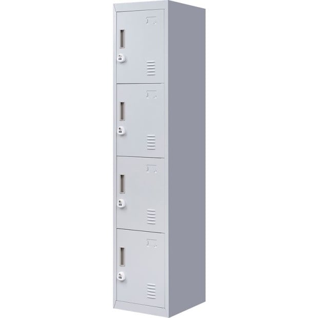 4 Door Locker - Office/gym w/3 combination lock - Grey Image 5