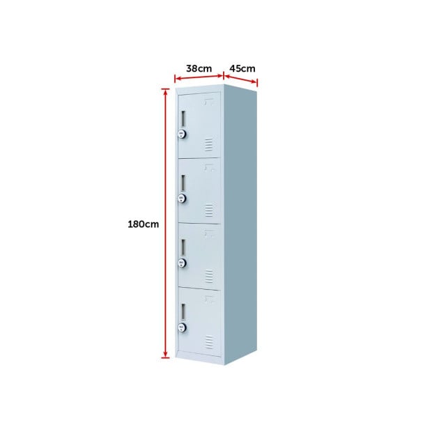 4 Door Locker - Office/gym w/4 combination lock Grey Image 11