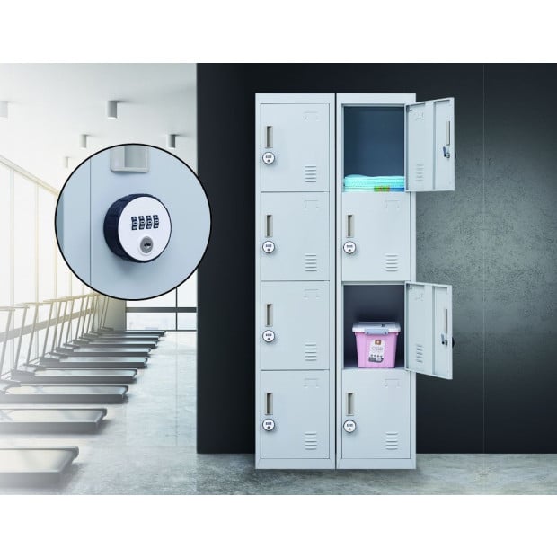 4 Door Locker - Office/gym w/4 combination lock Grey Image 2