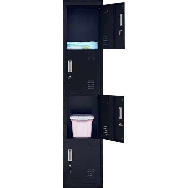 4-door Vertical Locker Office/Gym Standard Black Image 8