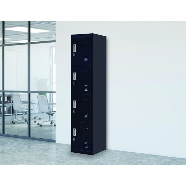 4 Door Locker - Office/gym w/Padlock Black