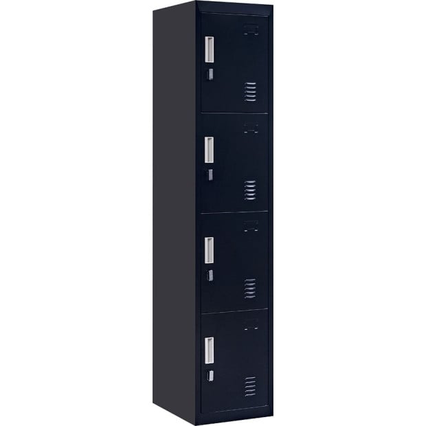 4 Door Locker - Office/gym w/Padlock Black Image 6