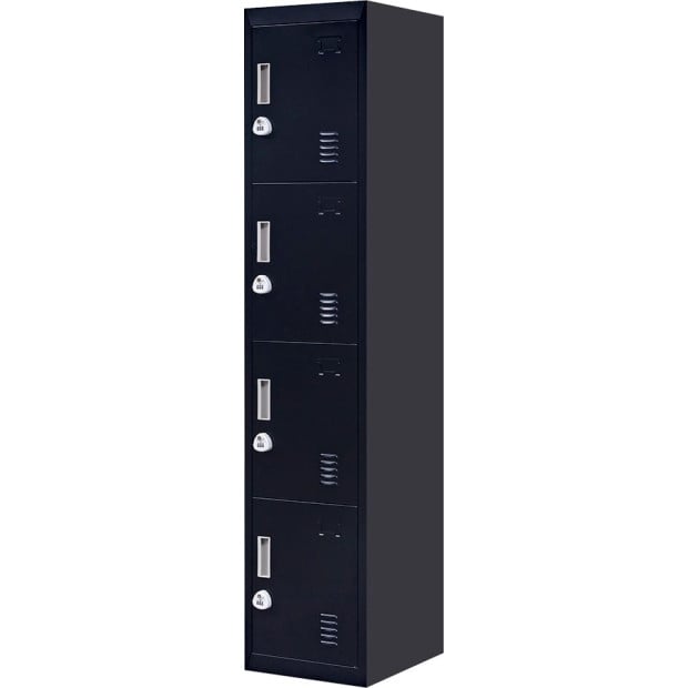 4 Door Locker - Office/gym w/3 combination lock Black Image 5