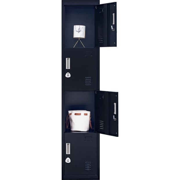 4 Door Locker - Office/gym w/3 combination lock Black Image 8