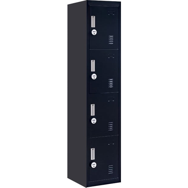 4 Door Vertical Locker - Office/gym w/4 combination lock Black Image 6