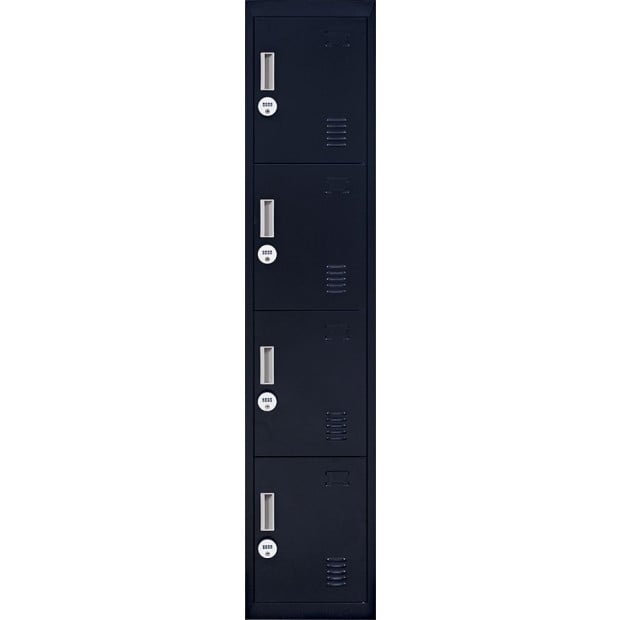 4 Door Vertical Locker - Office/gym w/4 combination lock Black Image 7