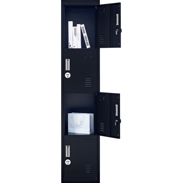 4 Door Vertical Locker - Office/gym w/4 combination lock Black Image 8