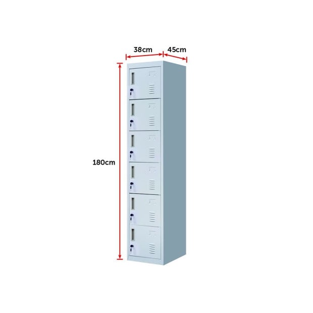 6-door Vertical Locker Grey - Standard Image 11