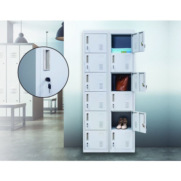 6-door Vertical Locker Grey - Standard Image 2