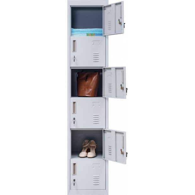 6-door Vertical Locker Grey - Standard Image 8