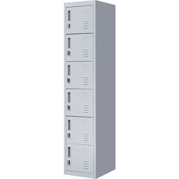 6-door Vertical Locker w/Padlock - Grey Image 5