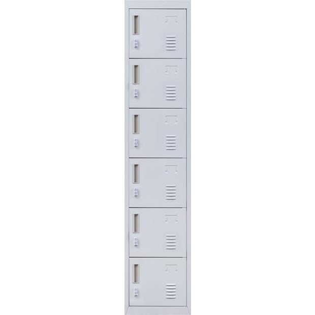 6-door Vertical Locker w/Padlock - Grey Image 8