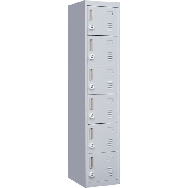 6-door Vertical Locker w/3 digit combination lock Grey Image 6